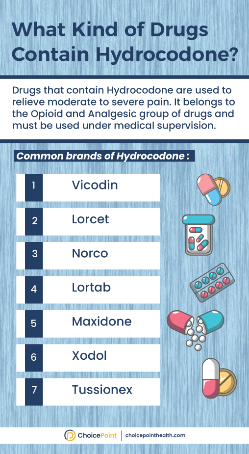 Drugs Contain Hydrocodone