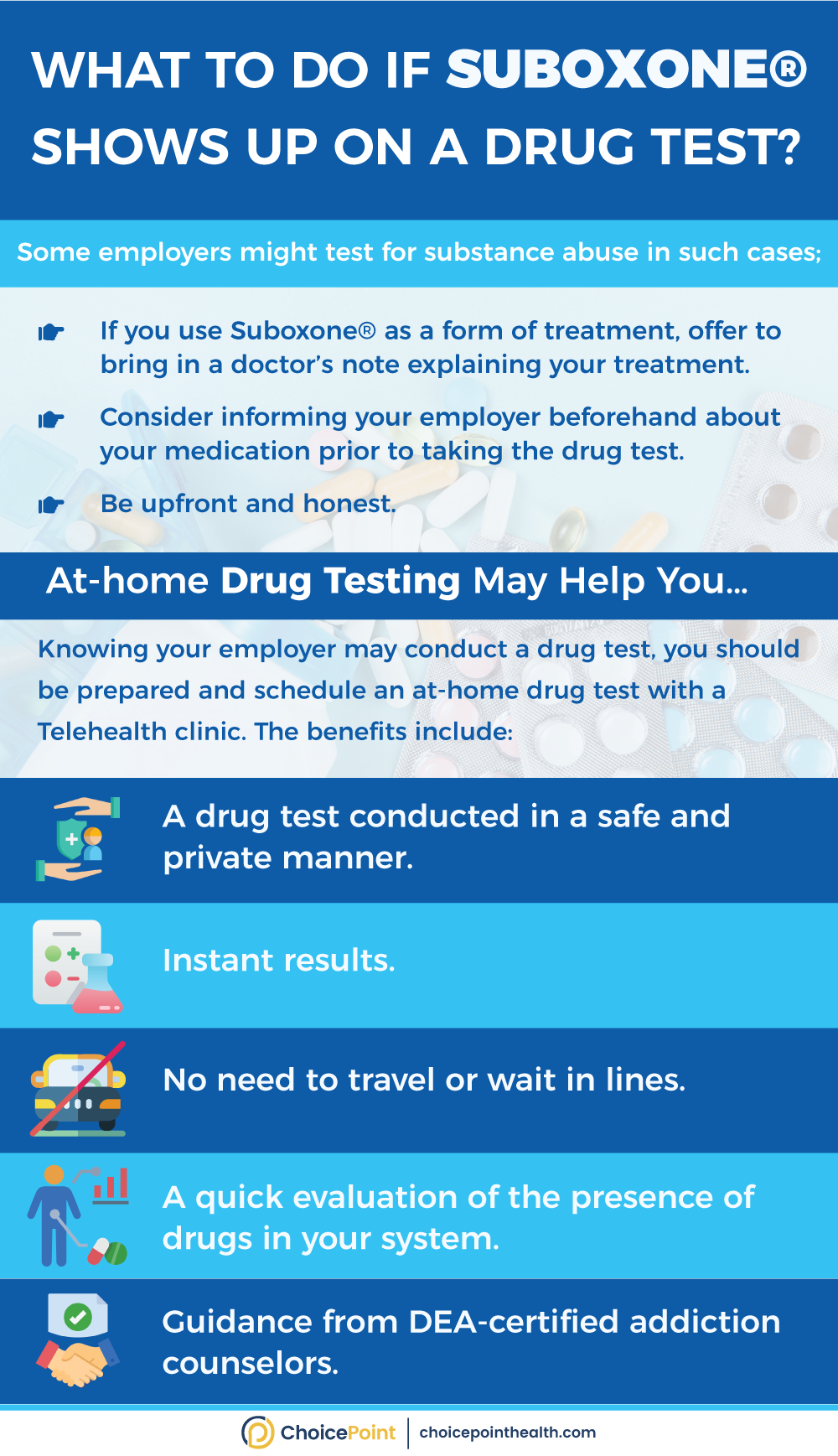 Does Suboxone Show up on a Drug Test? - ChoicePoint